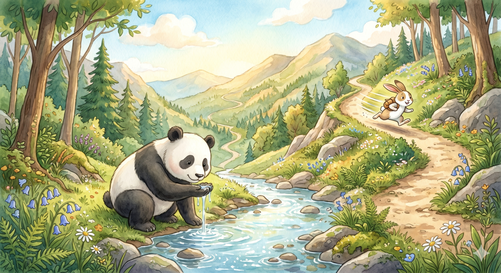 panda and rabbit race