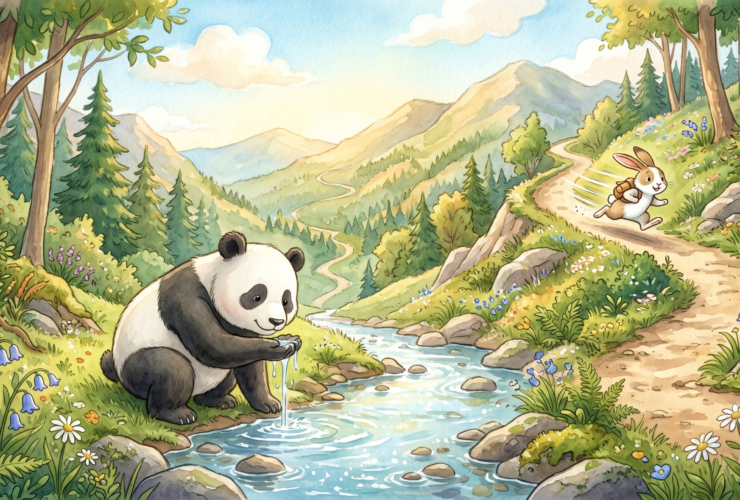 panda and rabbit race